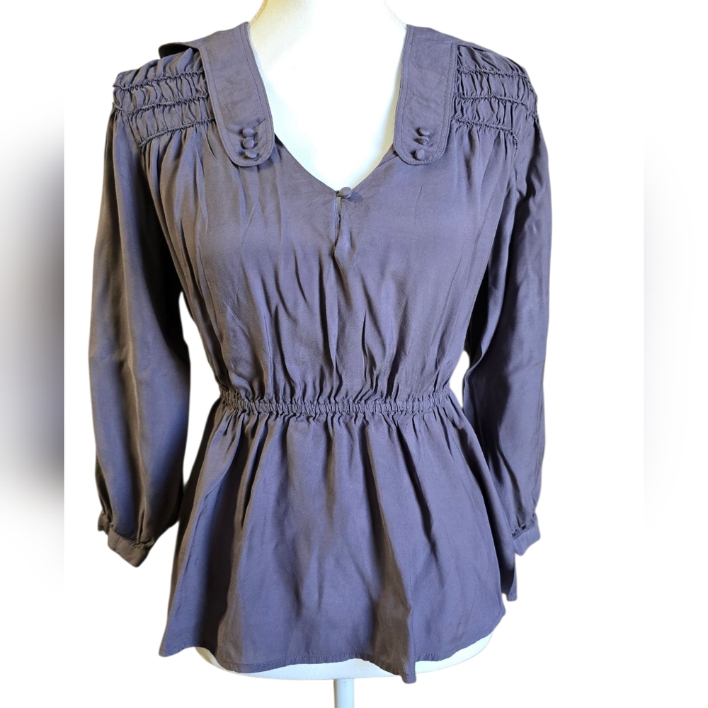Chic Women's Blouse in Charcoal Gray